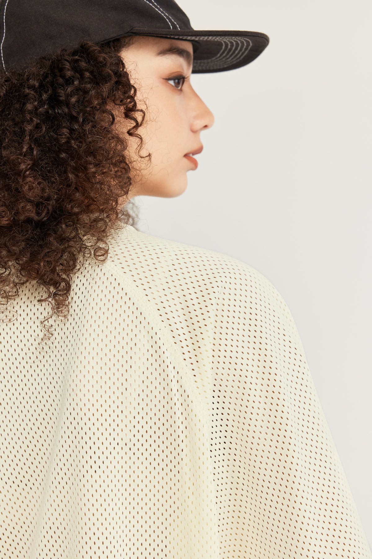 High Street Solid Color Mesh Breathable T-shirt