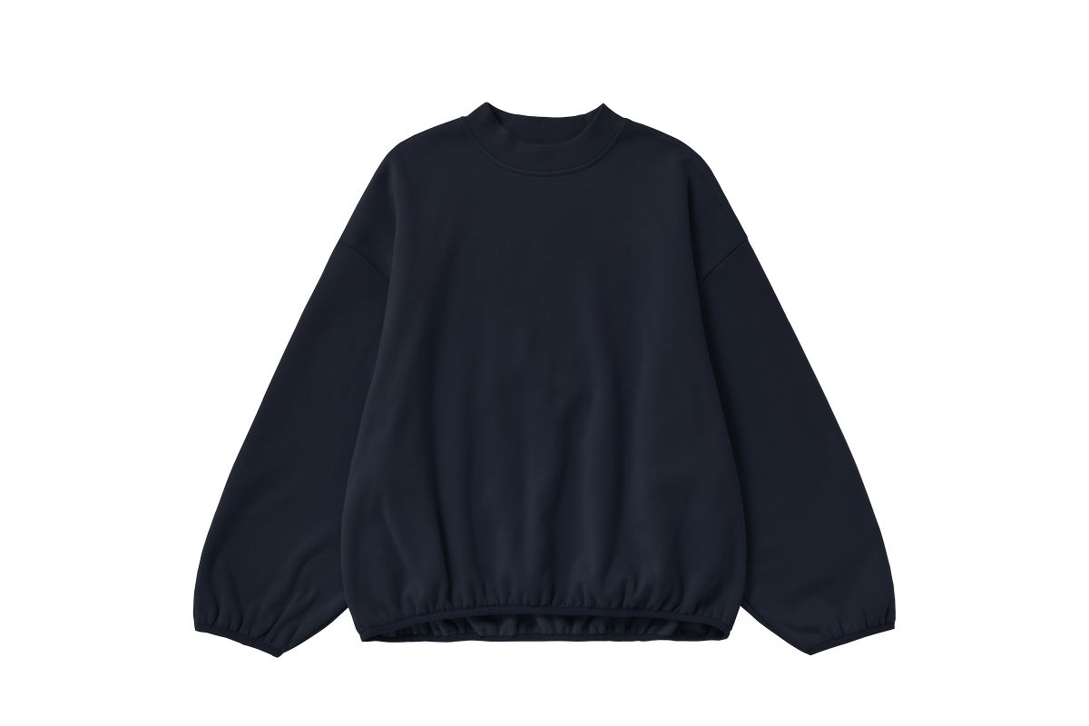OLA FAN Fleece-Lined Oversized Crewneck Sweatshirt