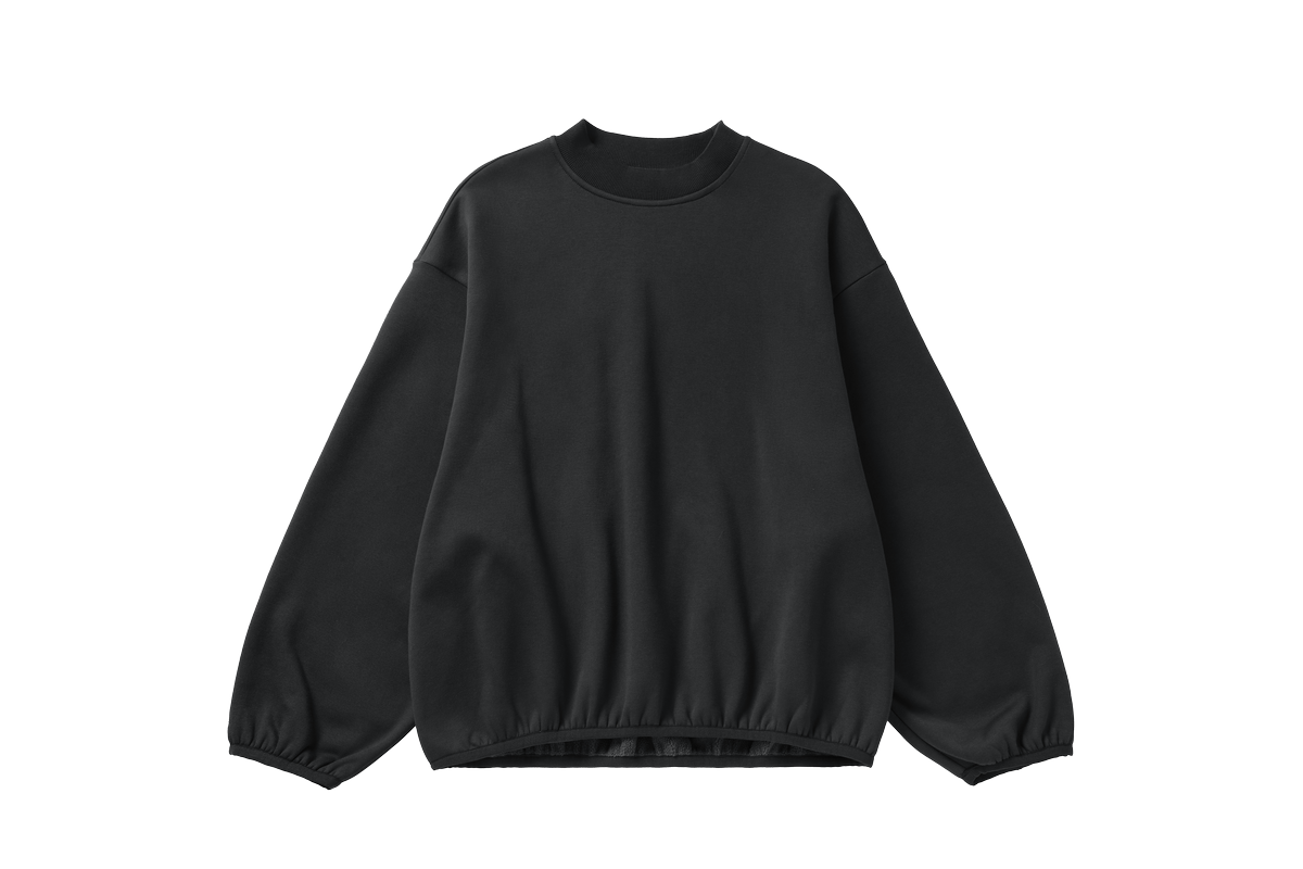 OLA FAN Fleece-Lined Oversized Crewneck Sweatshirt