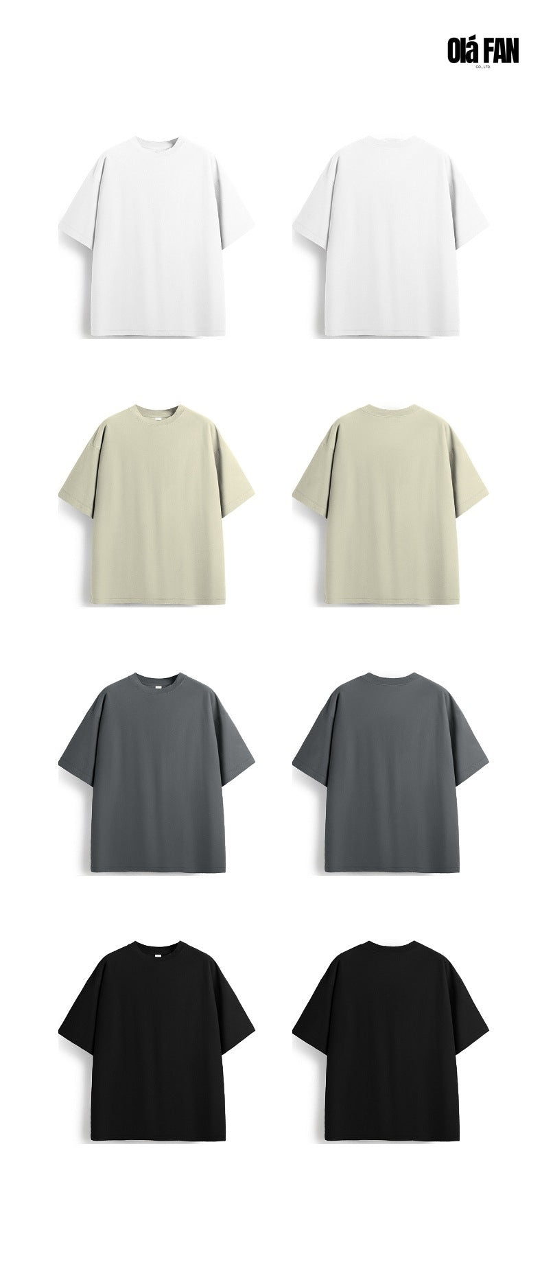 OLA FAN Versatile Twill Collar Cut-finished T Shirt
