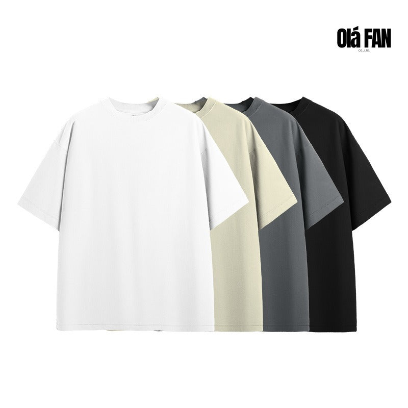OLA FAN Versatile Twill Collar Cut-finished T Shirt