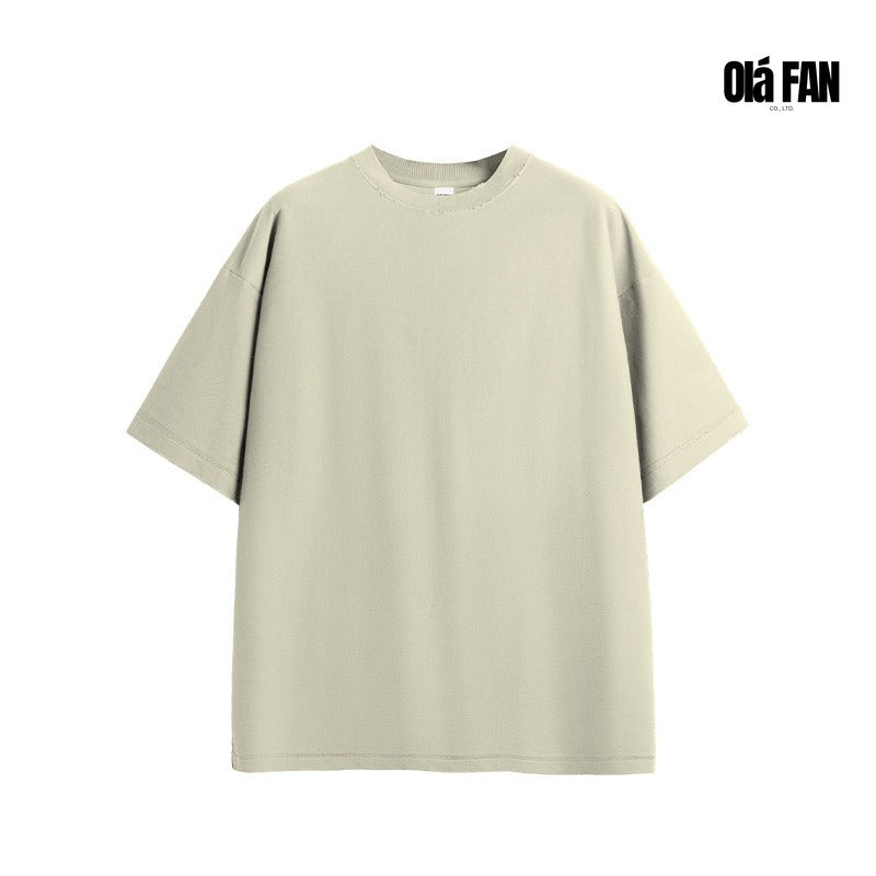 OLA FAN Versatile Twill Collar Cut-finished T Shirt