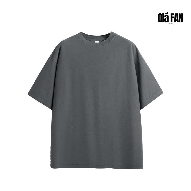 OLA FAN Versatile Twill Collar Cut-finished T Shirt