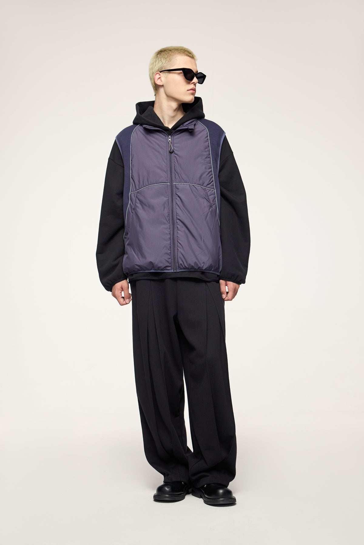 Trendy Unisex Twill Pleated Textured Trousers
