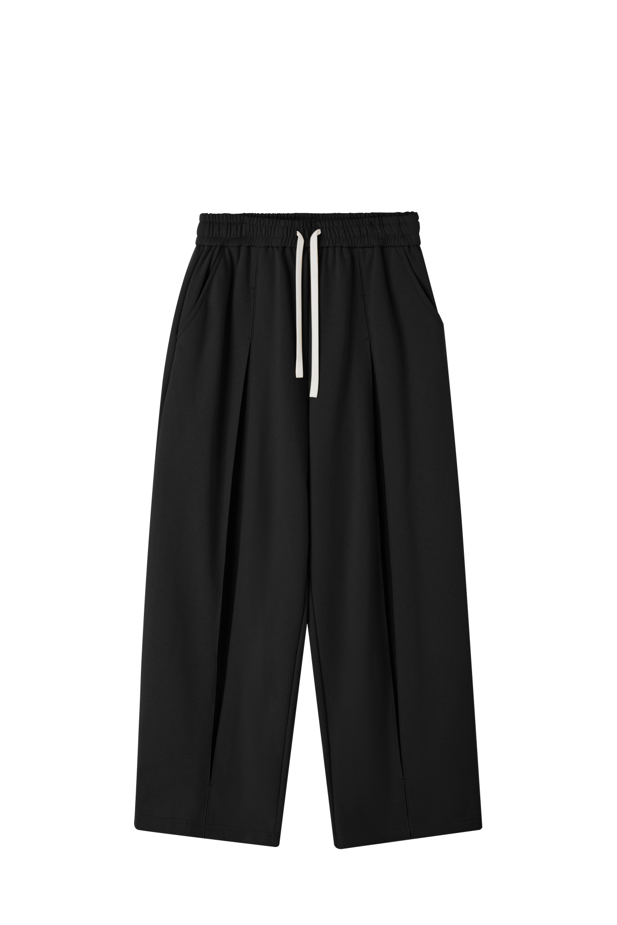 Trendy Unisex Twill Pleated Textured Trousers