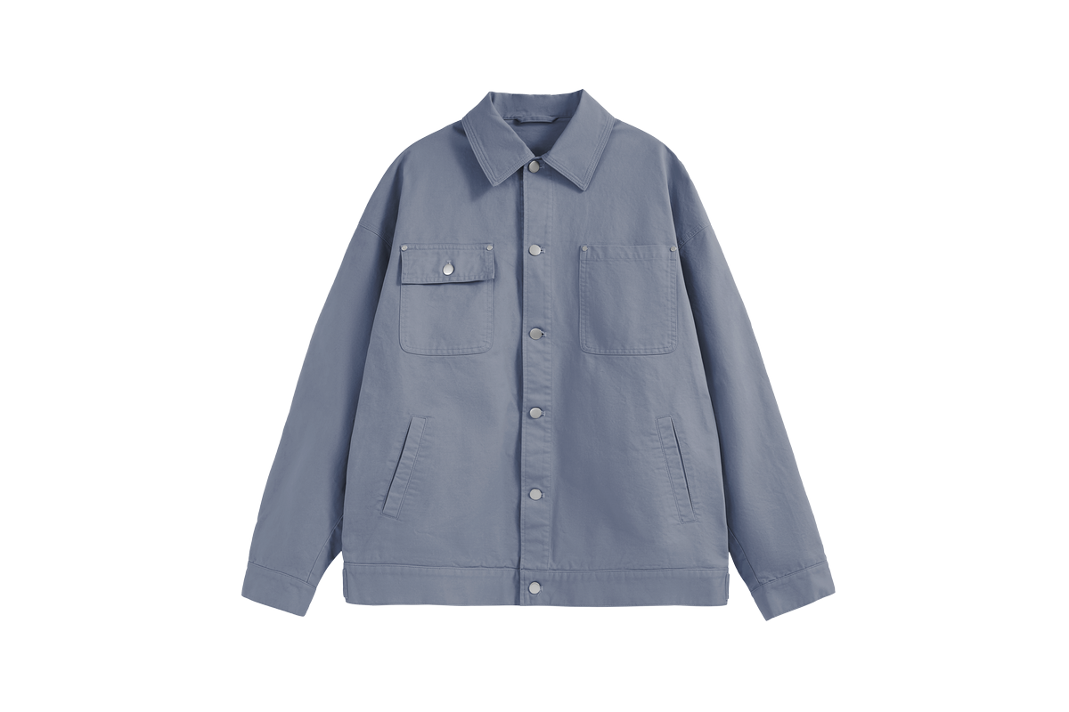 Unisex Minimalist Oversized Cargo Jacket with Front Pockets