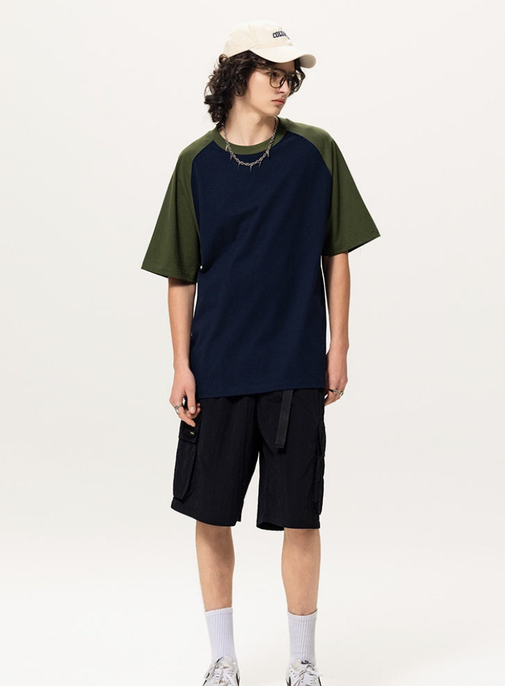 Contrast Raglan Oversized T‑Shirt