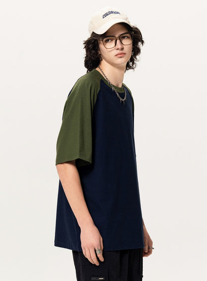 Contrast Raglan Oversized T‑Shirt