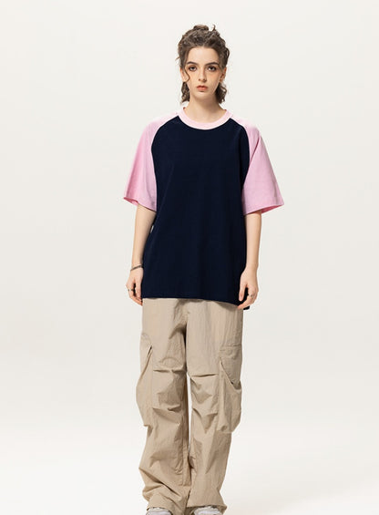 Contrast Raglan Oversized T‑Shirt
