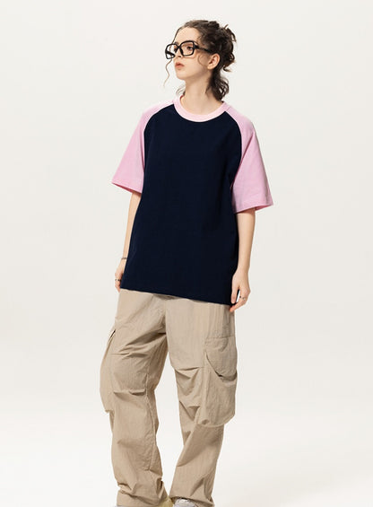 Contrast Raglan Oversized T‑Shirt