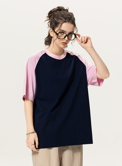 Contrast Raglan Oversized T‑Shirt