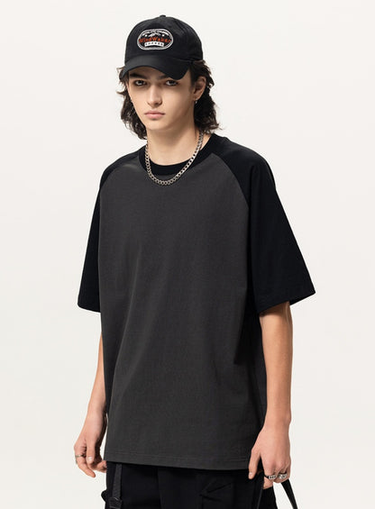 Contrast Raglan Oversized T‑Shirt