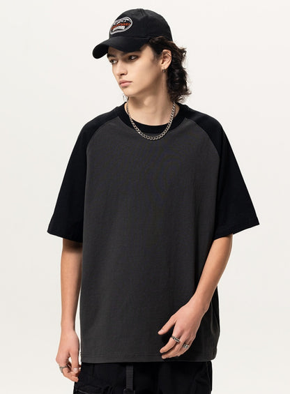 Contrast Raglan Oversized T‑Shirt