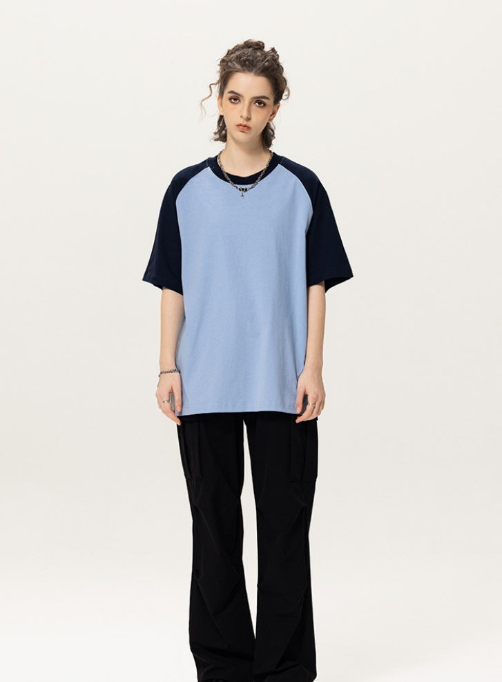 Contrast Raglan Oversized T‑Shirt