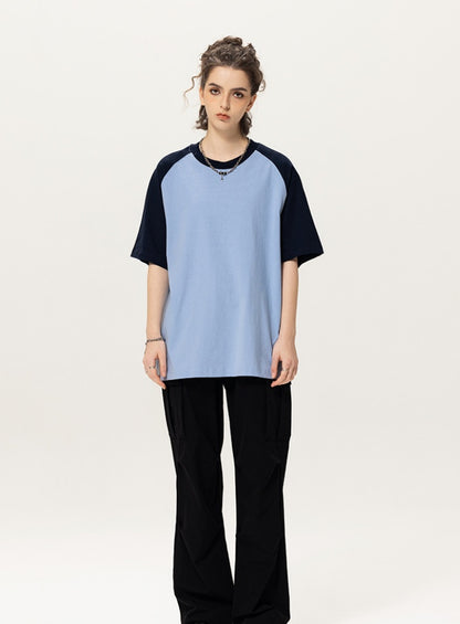 Contrast Raglan Oversized T‑Shirt