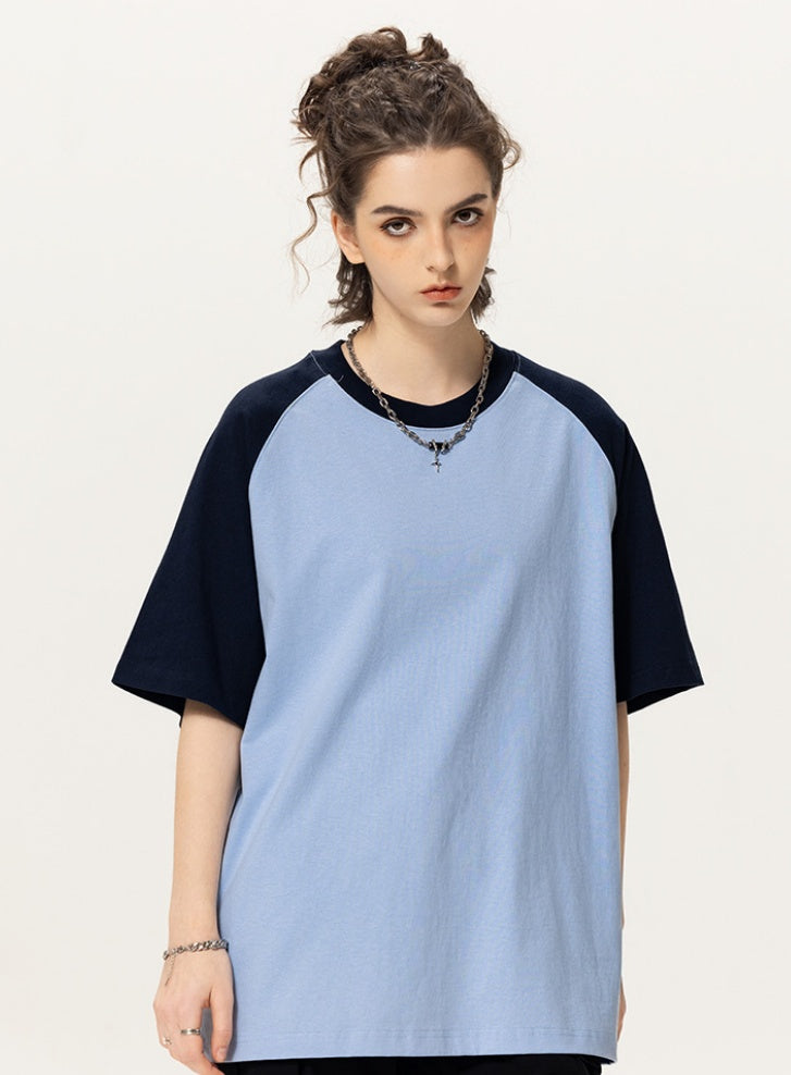 Contrast Raglan Oversized T‑Shirt