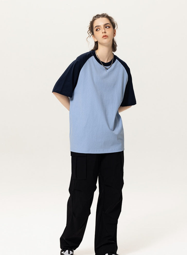 Contrast Raglan Oversized T‑Shirt