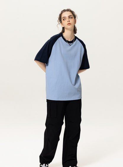 Contrast Raglan Oversized T‑Shirt