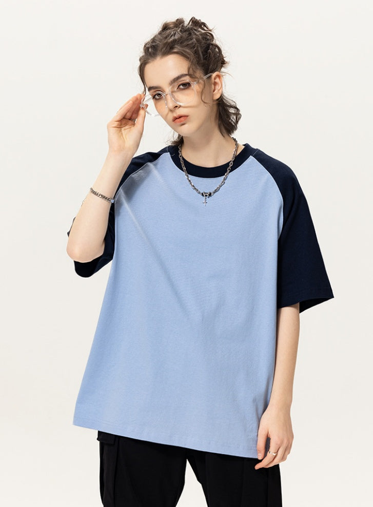 Contrast Raglan Oversized T‑Shirt
