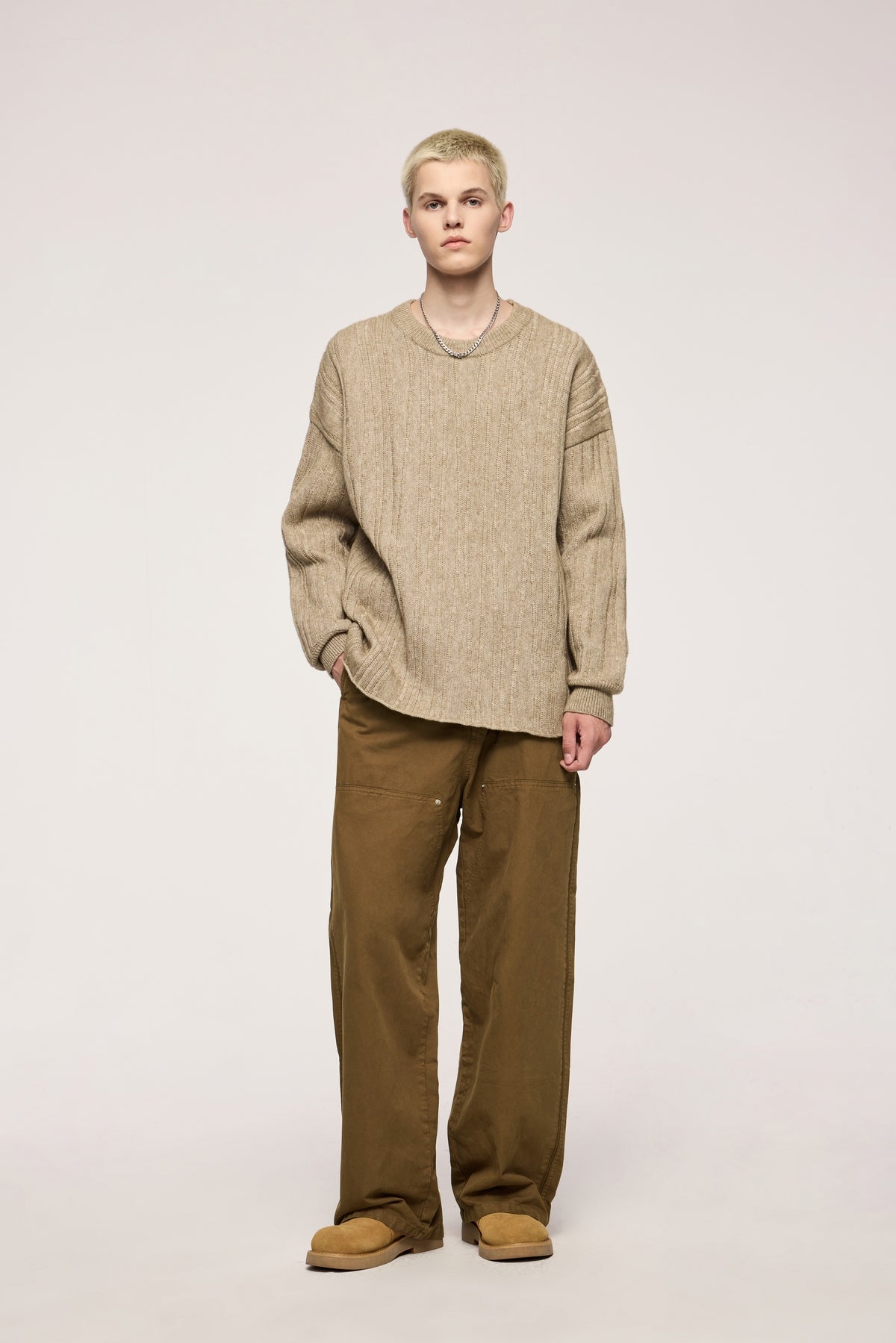 Asute Dyed Wide-Leg Lumberjack Trousers