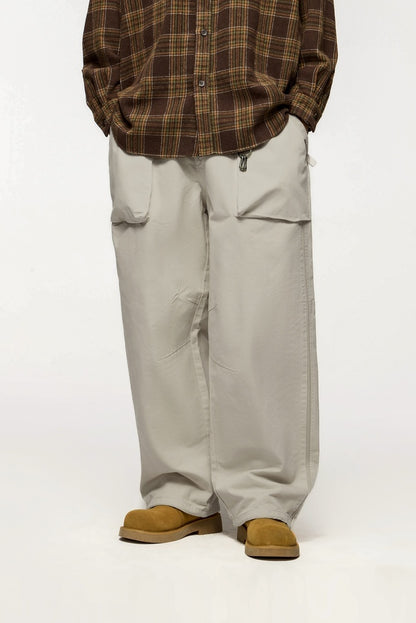 Asute Dyed Thick Utility Straight-Leg Cargo Pants