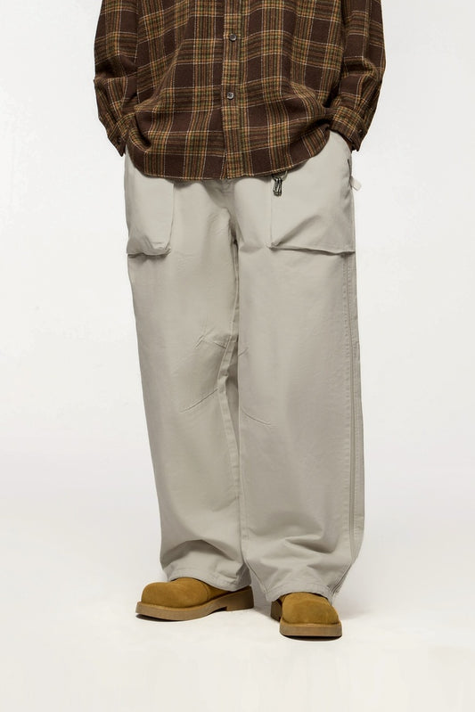 Asute Dyed Thick Utility Straight-Leg Cargo Pants