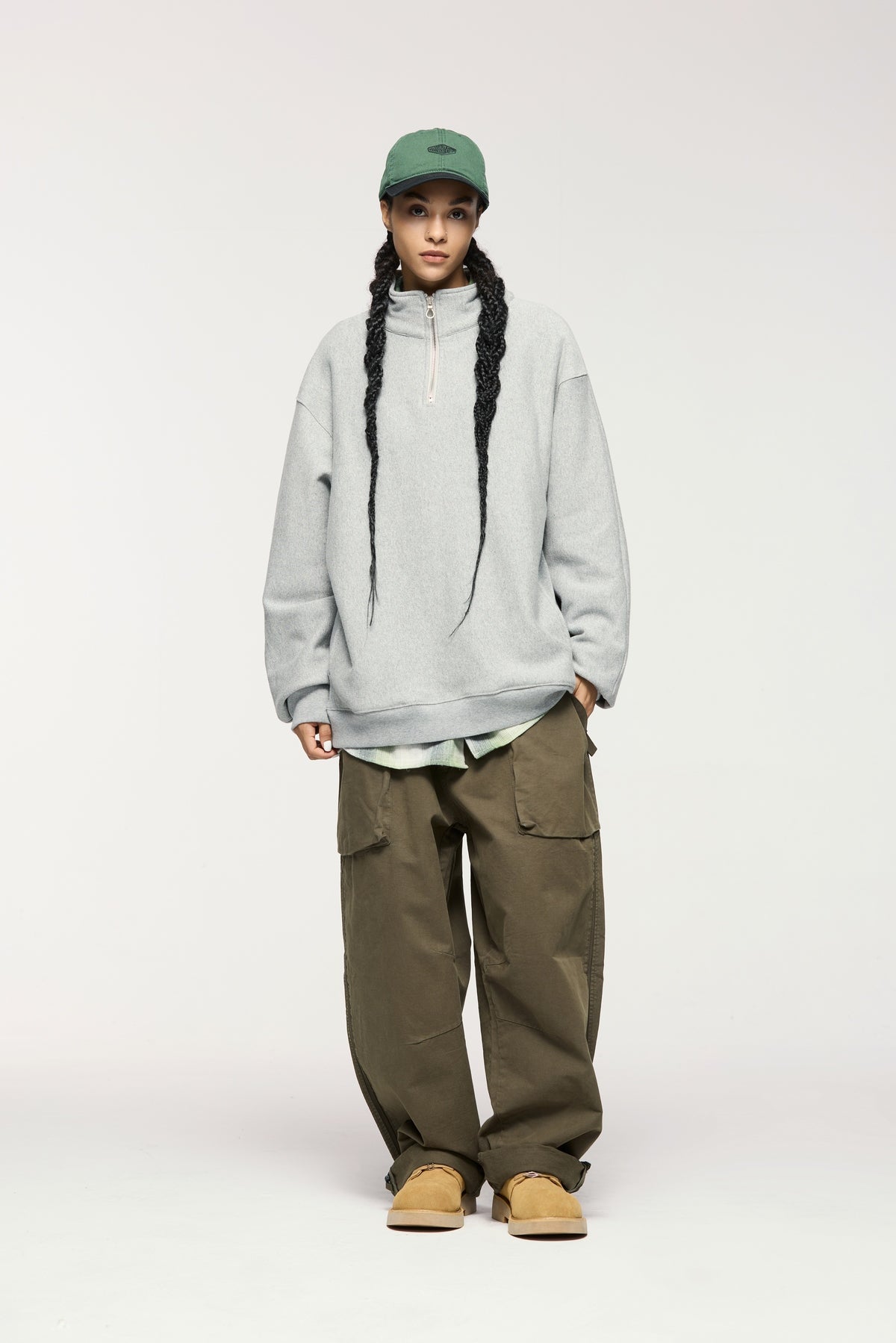 Asute Dyed Thick Utility Straight-Leg Cargo Pants