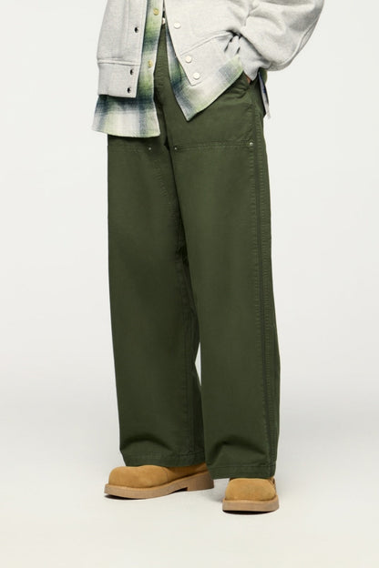 OLA FAN Asute Dyed Wide-Leg Lumberjack Trousers