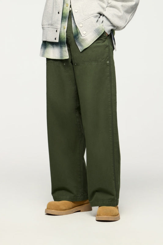 OLA FAN Asute Dyed Wide-Leg Lumberjack Trousers