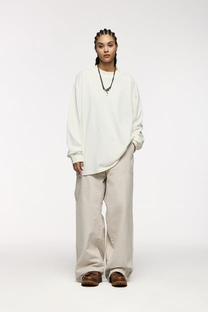 Asute Dyed Wide-Leg Lumberjack Trousers