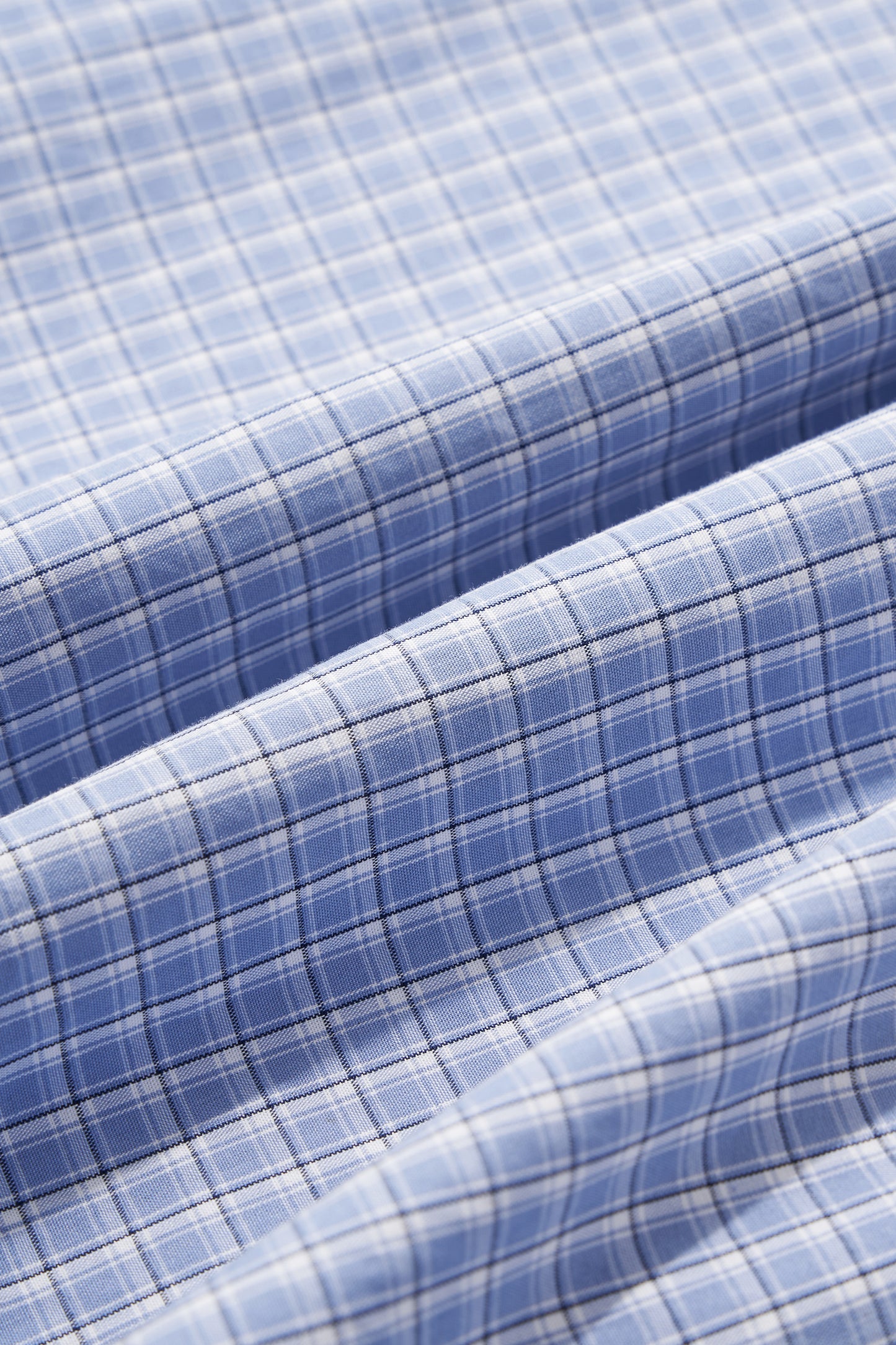 Blue Pleated Gingham Cotton Oversized Shirt Light Blue detail