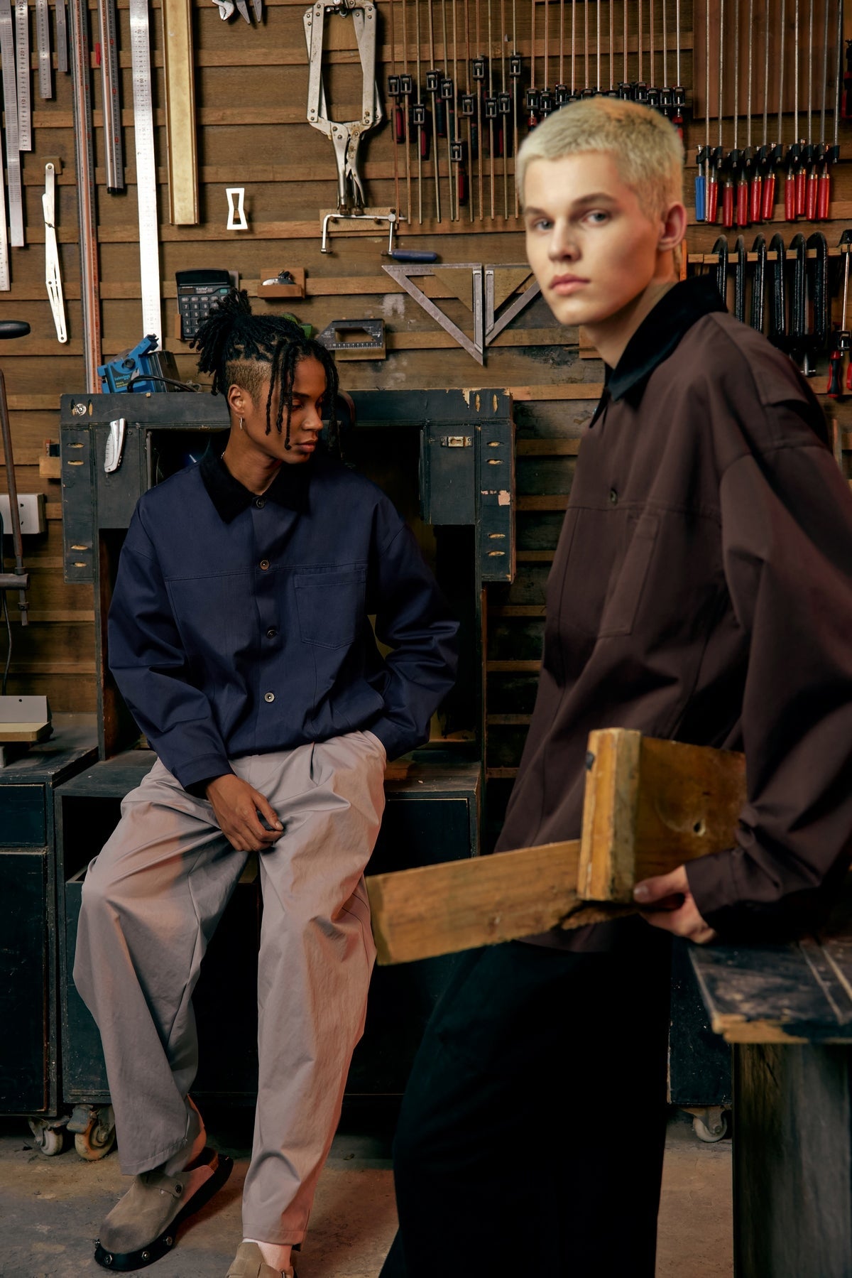 OLA FAN Corduroy Collar Detroit Workwear Jacket