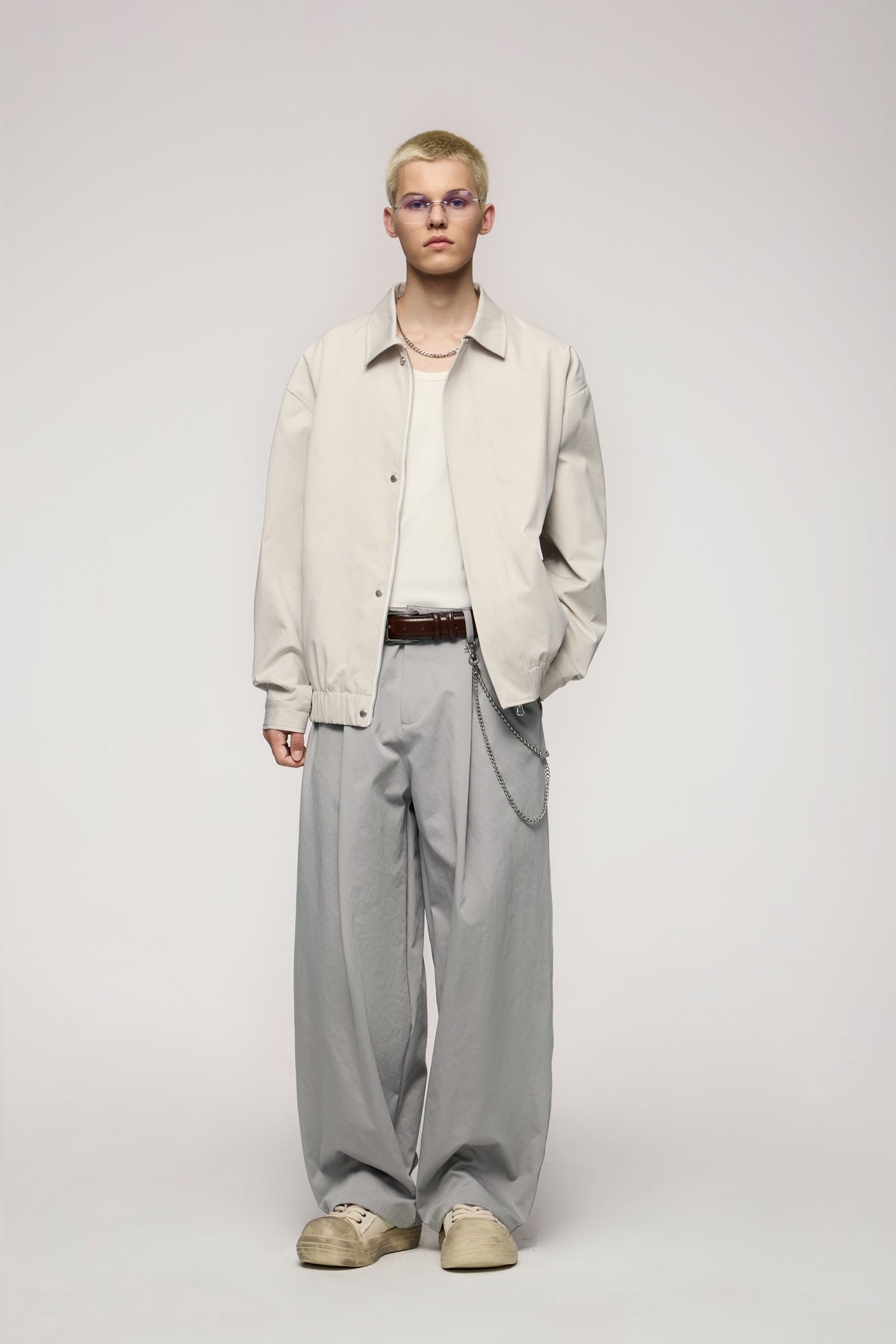 Curved Blade Stretch Pleated Cargo Pants