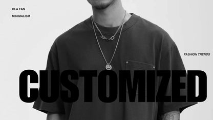 Heavyweight Linen Cotton Oversized T-Shirt with Rivet Pocket