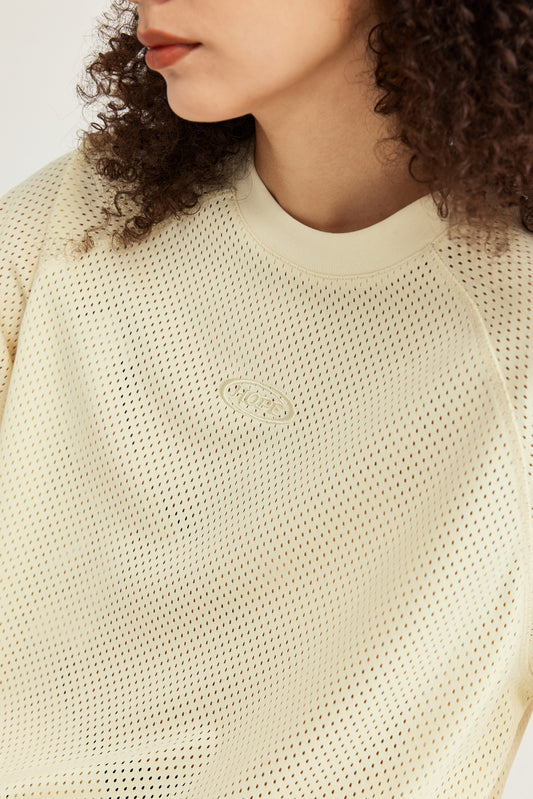 High Street Solid Color Mesh Breathable T-shirt
