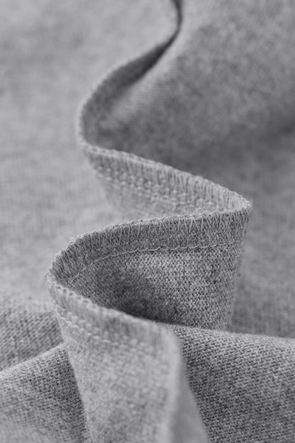 Linen Cotton Oversized Tee with Rivet Pocket-OLA FAN-grey-material-shot-3