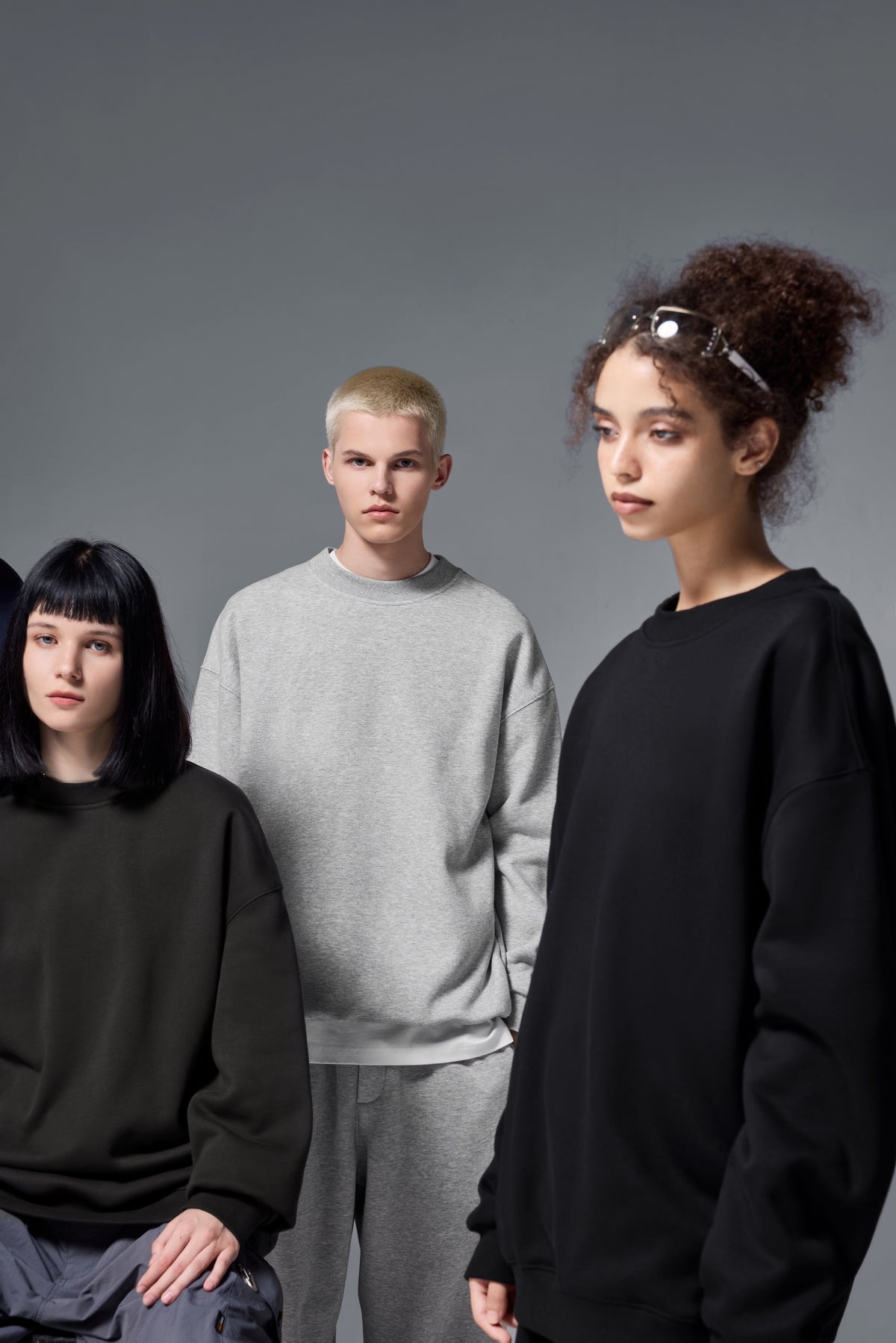 OLA FAN Soft Fleece Crewneck Sweatshirt group of models