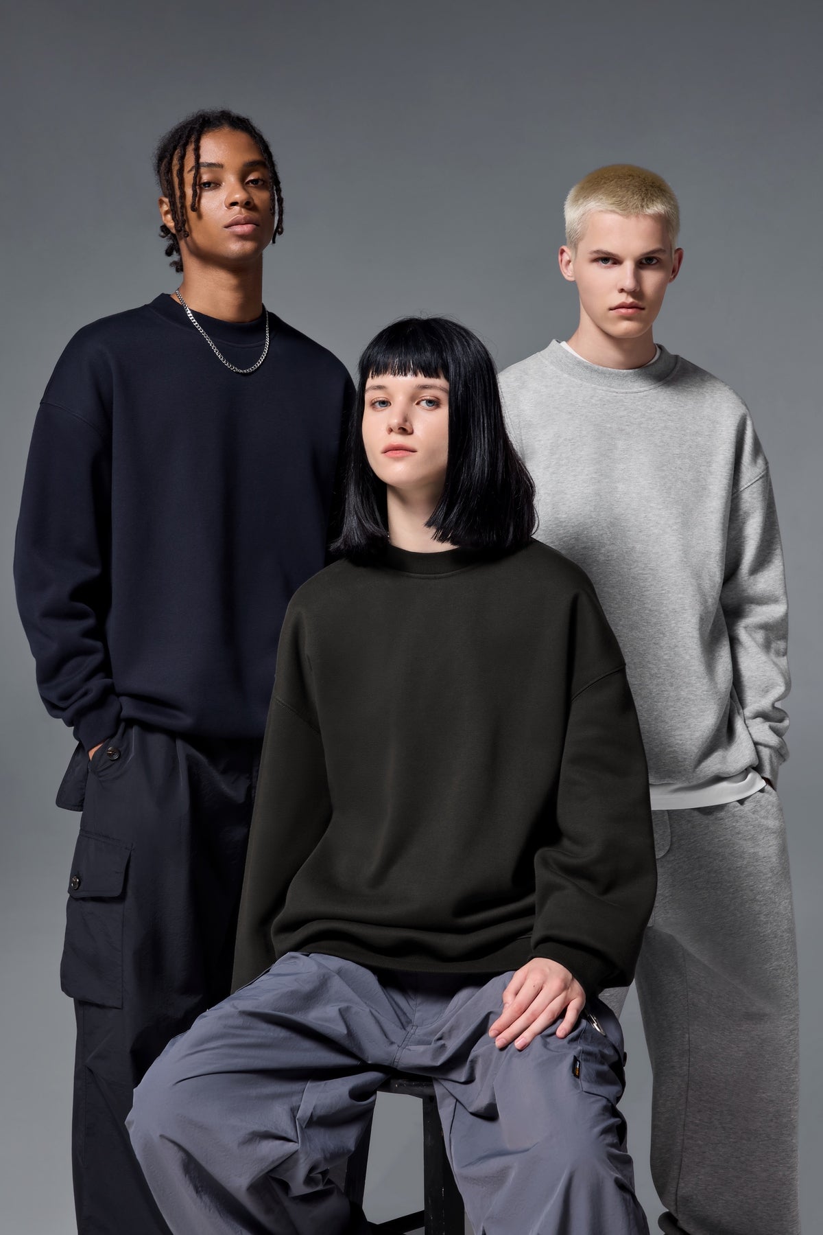 OLA FAN Soft Fleece Crewneck Sweatshirt group of models