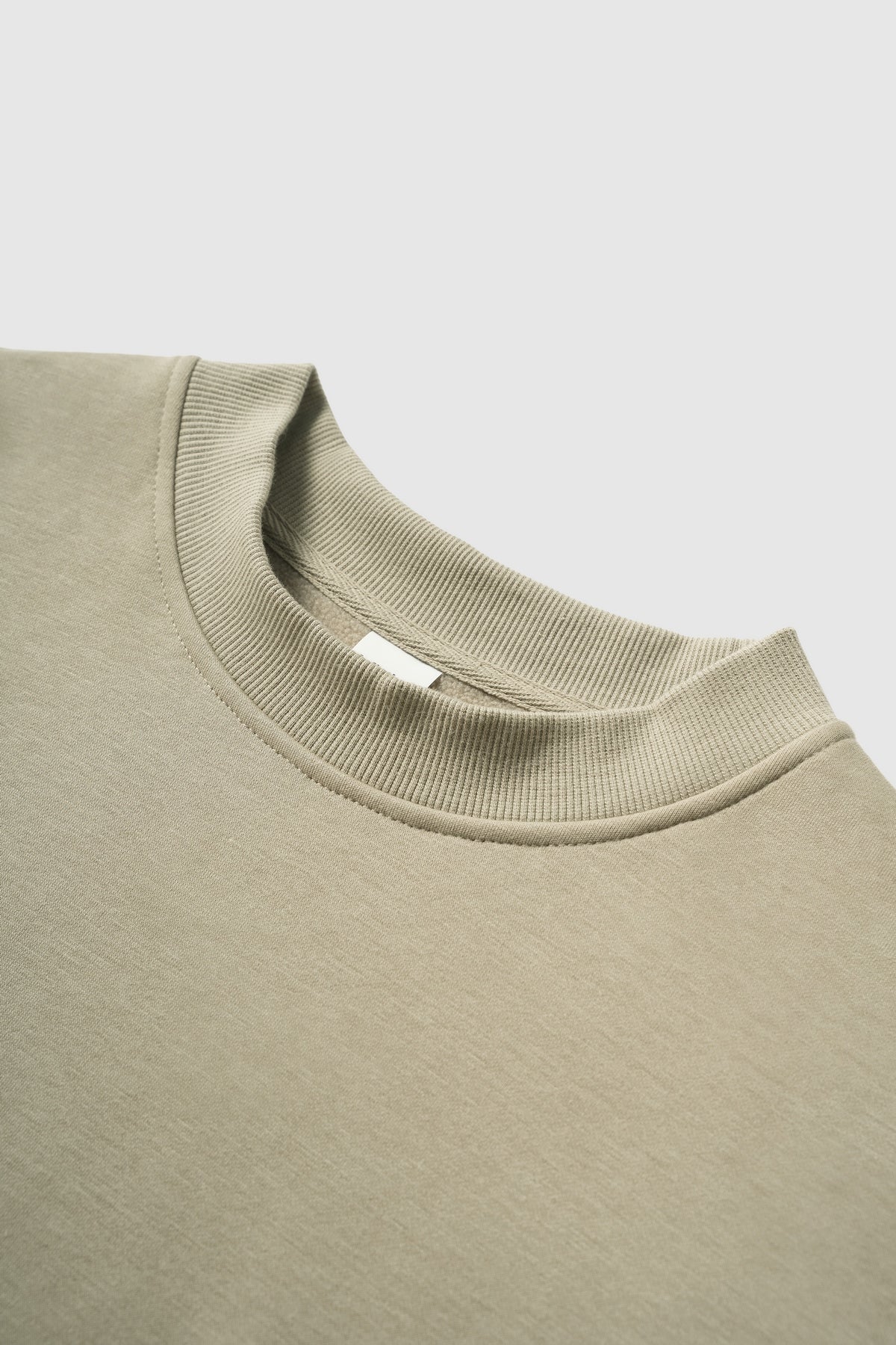 OLA FAN Soft Fleece Crewneck Unisex Sweatshirt Light Khaki Detail