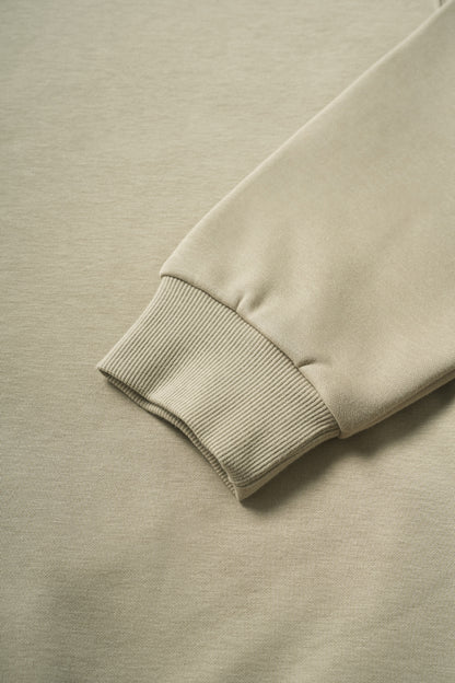 OLA FAN Soft Fleece Crewneck Unisex Sweatshirt Light Khaki Detail