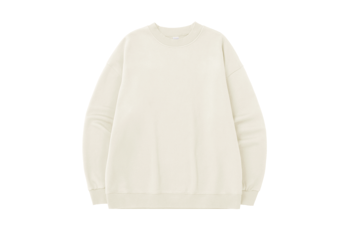 OLA FAN Soft Fleece Crewneck Unisex Sweatshirt Milk Tea White sku