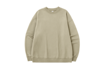 OLA FAN Soft Fleece Crewneck Unisex Sweatshirt Light Khaki sku