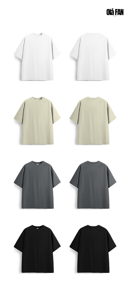 OLA FAN Versatile Twill  Collar Cut-finished T Shirt