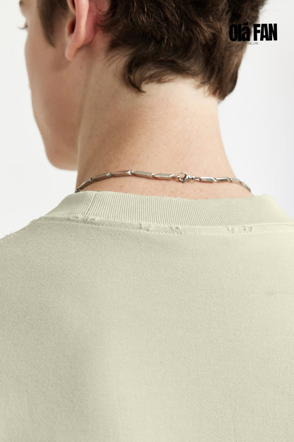 OLA FAN Versatile Twill  Collar Cut-finished T Shirt