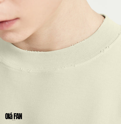 OLA FAN Versatile Twill  Collar Cut-finished T Shirt