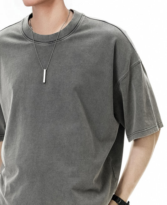 Ola fan Heavy Cotton Oversize Washed T-Shirt front side view on male model 