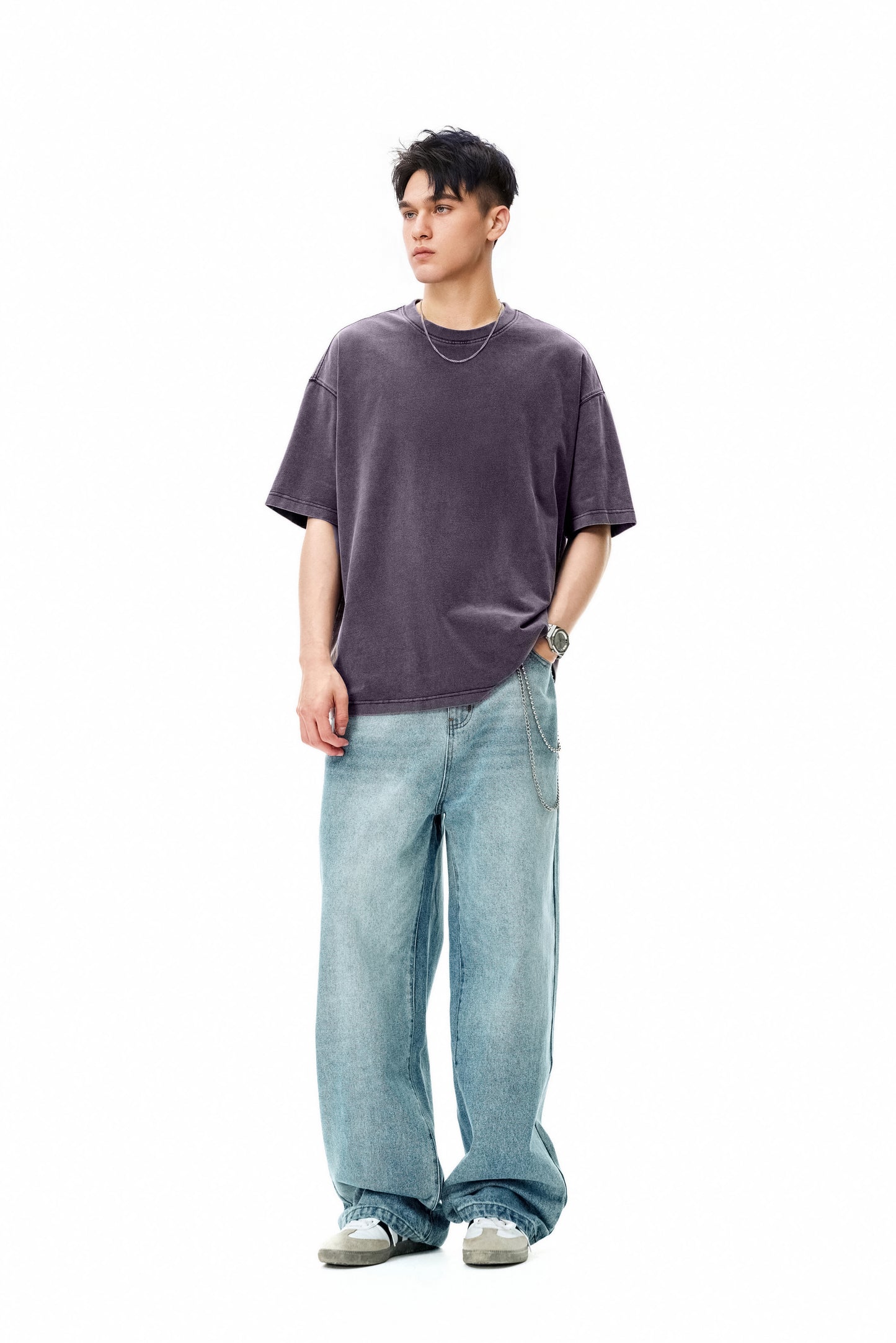 Ola fan Heavy Cotton Oversize Washed T-Shirt on male model