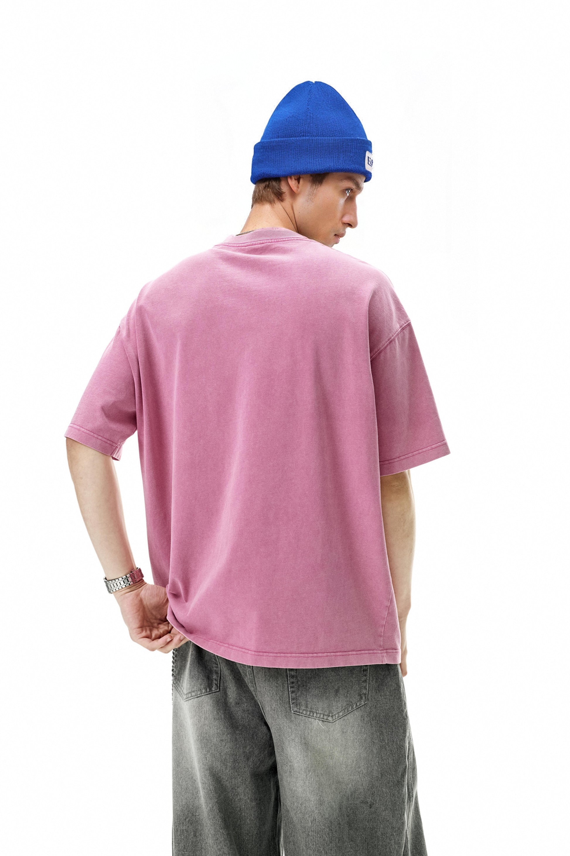 Ola fan Heavy Cotton Oversize Washed T-Shirt on male model