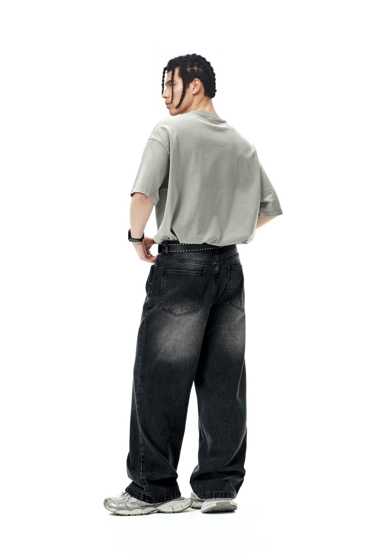 Ola fan Heavy Cotton Oversize Washed T-Shirt on male model