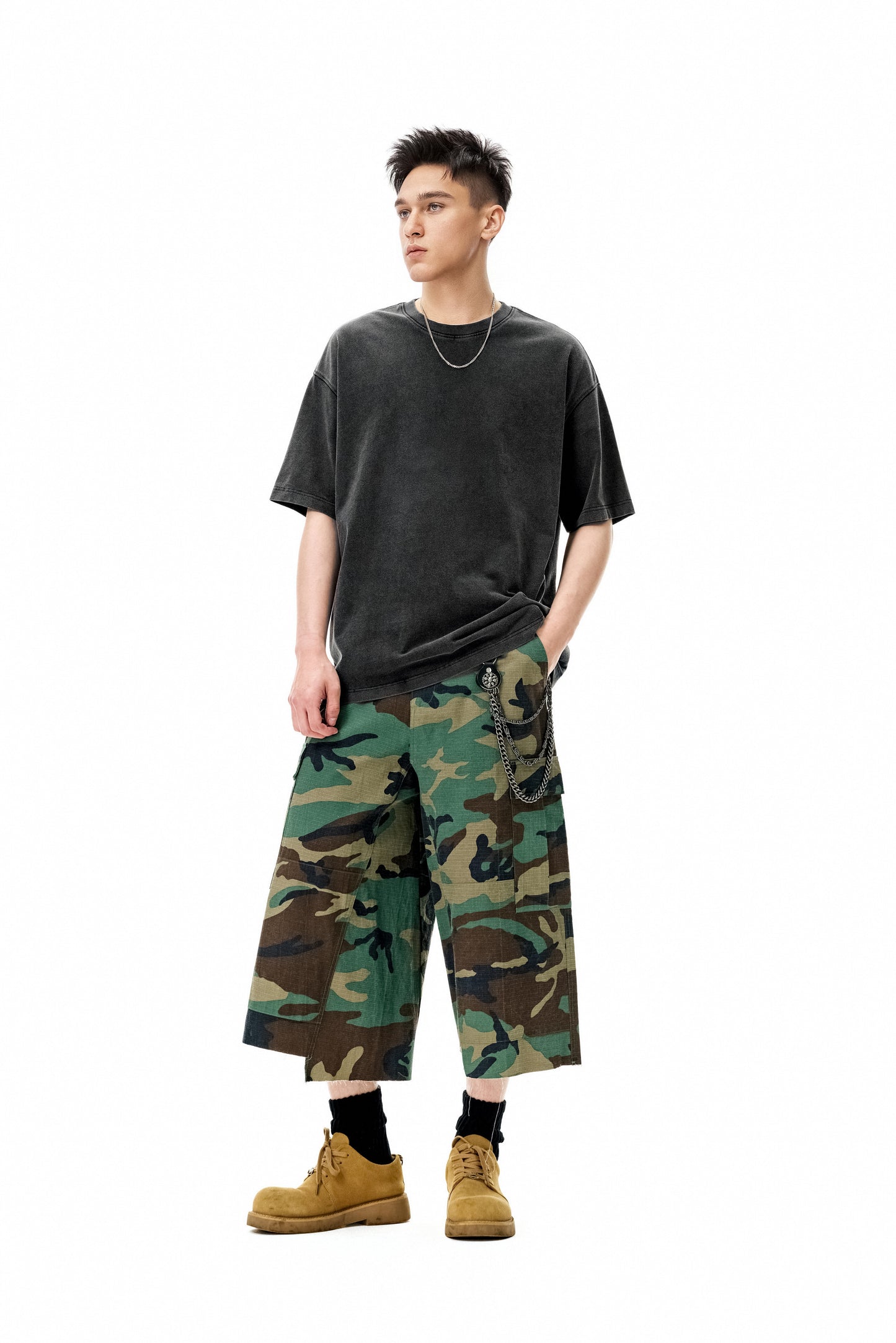 Ola fan black Heavy Cotton Oversize Washed T-Shirt full side view